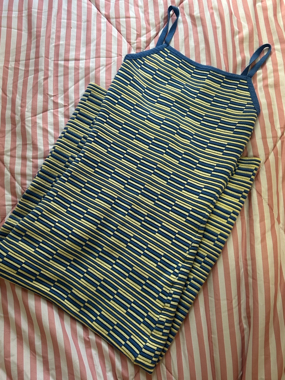 Native One Blue and Yellow Striped Knit Tank